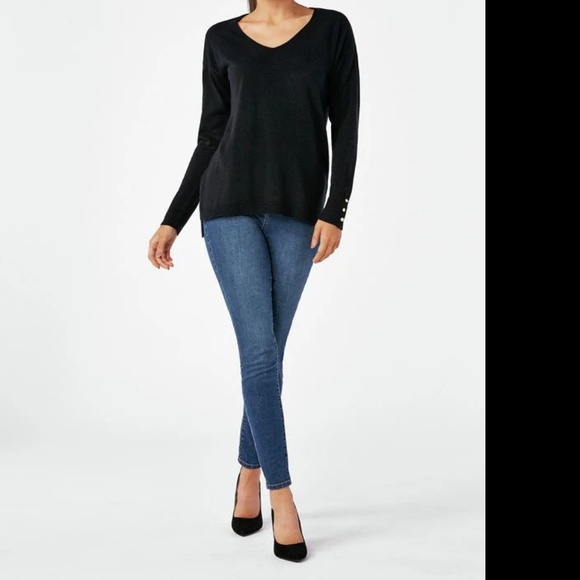 NWT Black V Neck Pullover - Picture 2 of 8